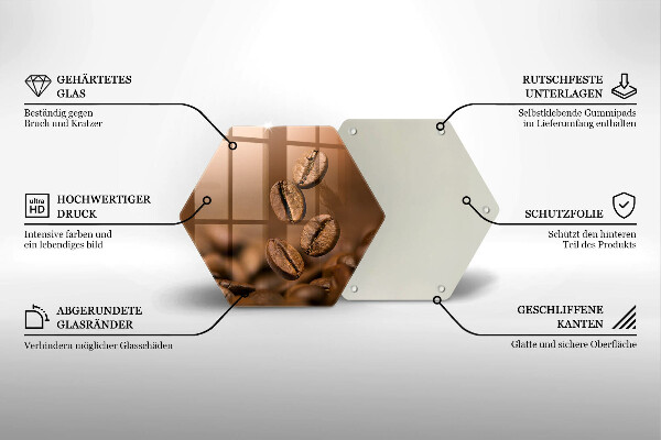 Steklena podloga za rezanje Kavna zrna