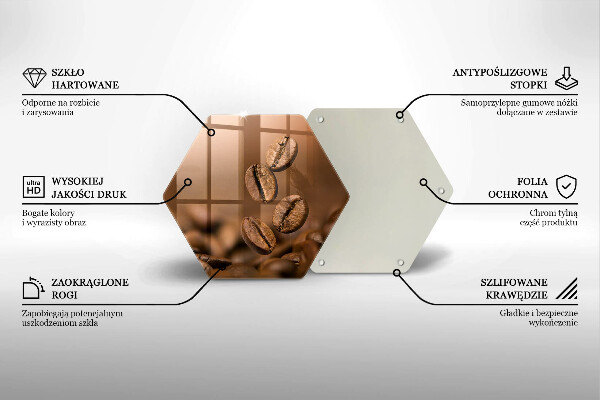 Steklena podloga za rezanje Kavna zrna