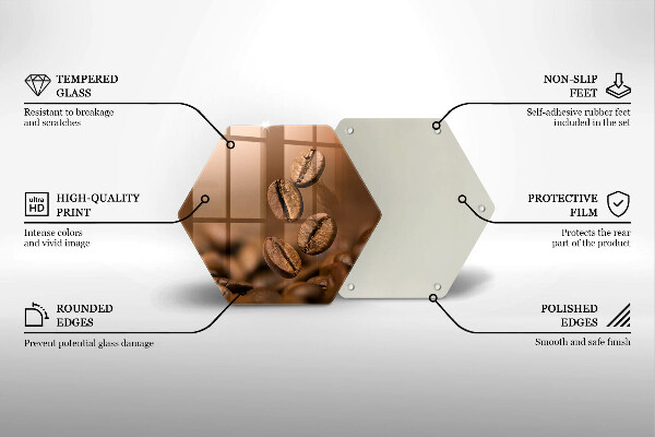 Steklena podloga za rezanje Kavna zrna