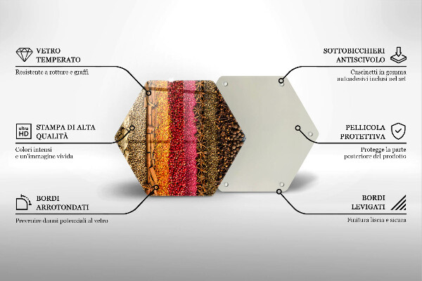Steklena podloga za rezanje Pisane začimbe