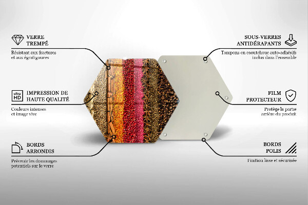 Steklena podloga za rezanje Pisane začimbe