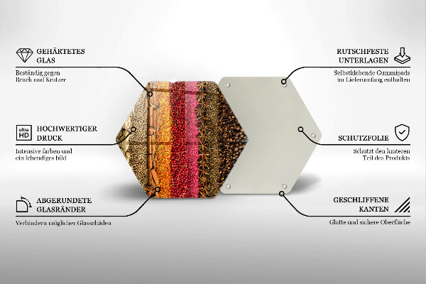 Steklena podloga za rezanje Pisane začimbe
