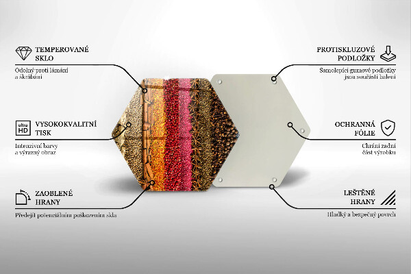 Steklena podloga za rezanje Pisane začimbe