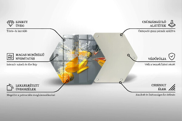 Steklena podloga za rezanje Limone v vodi