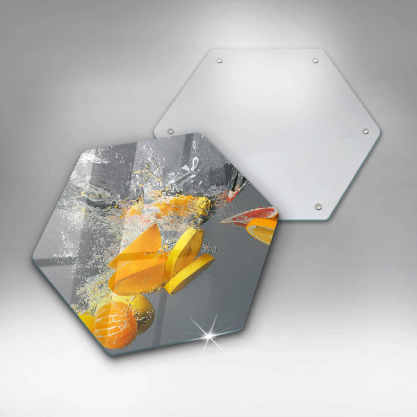 Steklena podloga za rezanje Limone v vodi