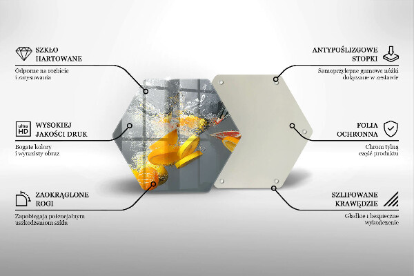 Steklena podloga za rezanje Limone v vodi