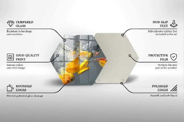 Steklena podloga za rezanje Limone v vodi