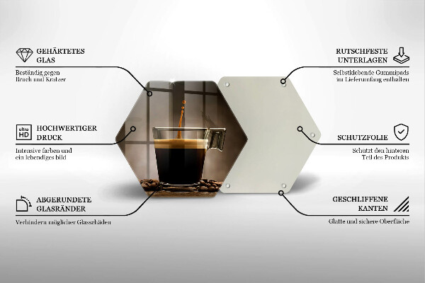 Steklena podloga za rezanje Steklo in kavna zrna