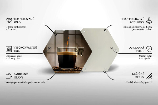 Steklena podloga za rezanje Steklo in kavna zrna