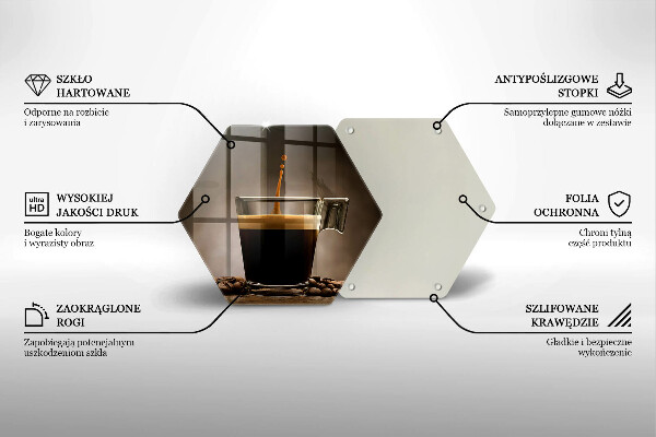Steklena podloga za rezanje Steklo in kavna zrna