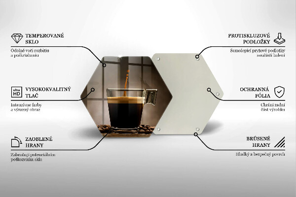 Steklena podloga za rezanje Steklo in kavna zrna