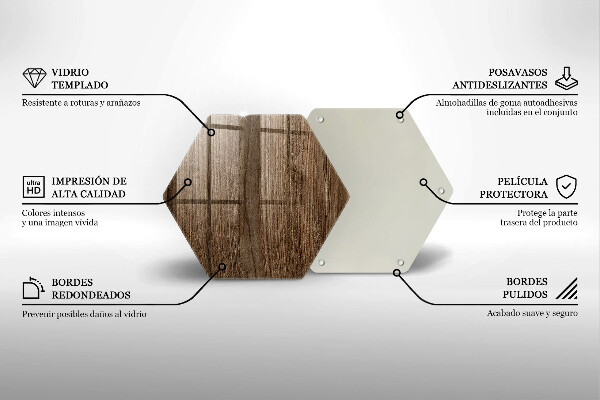 Steklena podloga za rezanje Tekstura lesa