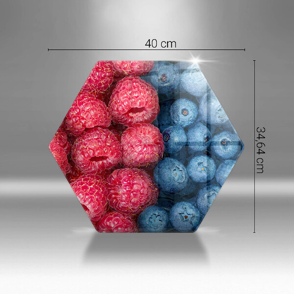 Steklena podloga za rezanje Plodovi malin in borovnic