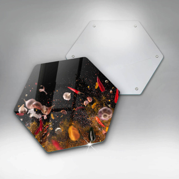 Steklena podloga za rezanje Pekoče začimbe