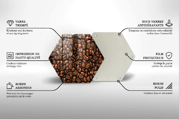 Steklena podloga za rezanje Kavna zrna