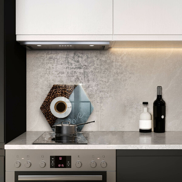 Steklena podloga za rezanje Kavna zrna in skodelica