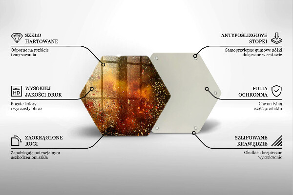 Steklena podloga za rezanje Pisane začimbe