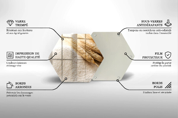 Steklena podloga za rezanje Moka in klasje