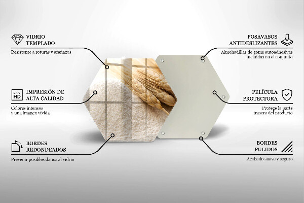 Steklena podloga za rezanje Moka in klasje