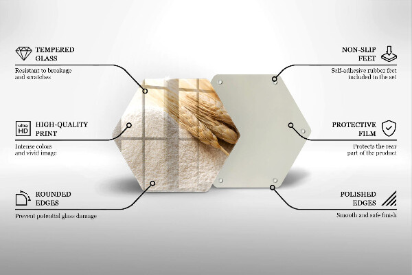 Steklena podloga za rezanje Moka in klasje