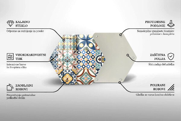Steklena podloga za rezanje Dekorativne ploščice