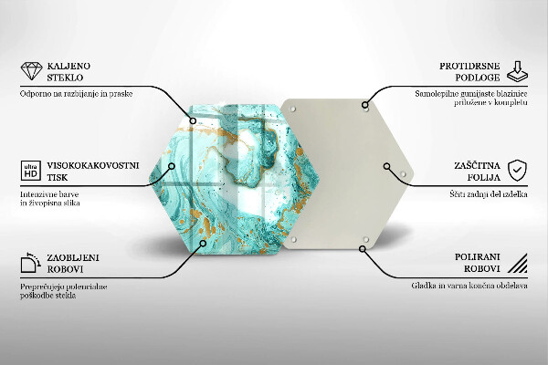 Steklena podloga za rezanje Modra abstrakcija