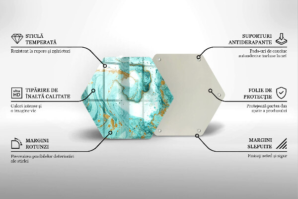 Steklena podloga za rezanje Modra abstrakcija
