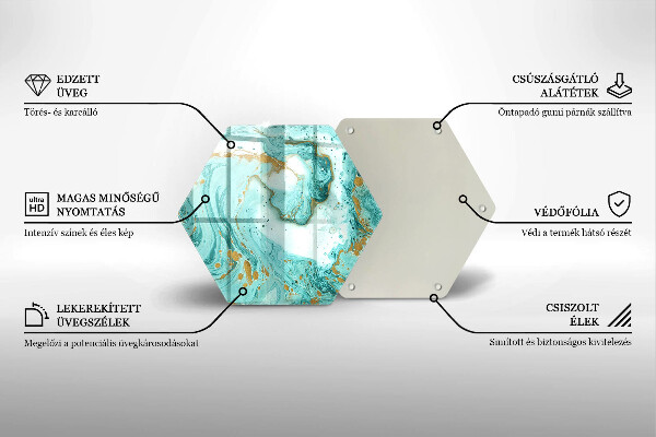 Steklena podloga za rezanje Modra abstrakcija