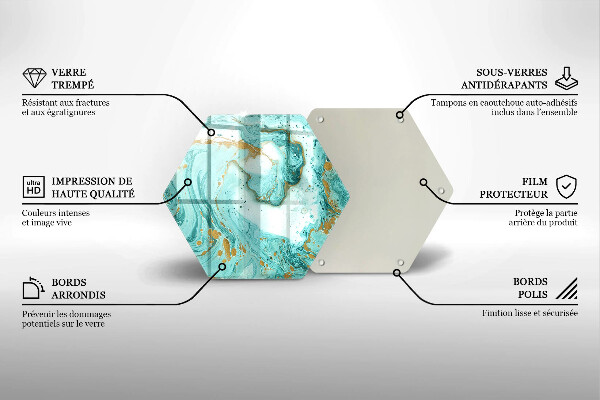 Steklena podloga za rezanje Modra abstrakcija