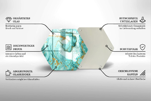 Steklena podloga za rezanje Modra abstrakcija