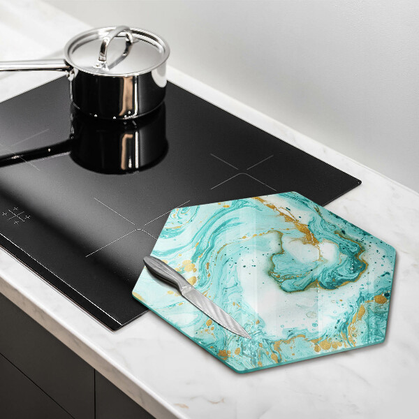 Steklena podloga za rezanje Modra abstrakcija