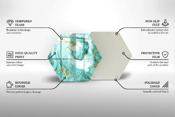 Steklena podloga za rezanje Modra abstrakcija