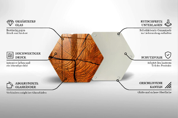 Steklena podloga za rezanje Struktura lesenega debla