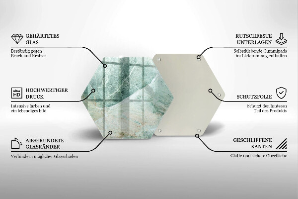 Steklena podloga za rezanje Kamnita struktura