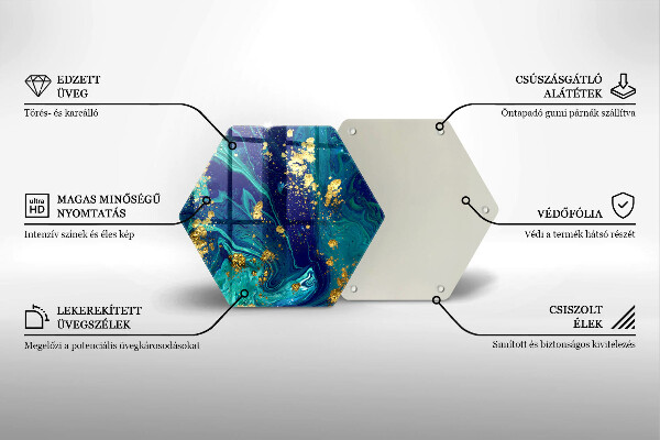 Steklena podloga za rezanje Abstrakcija z zlatom