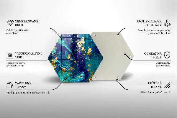 Steklena podloga za rezanje Abstrakcija z zlatom