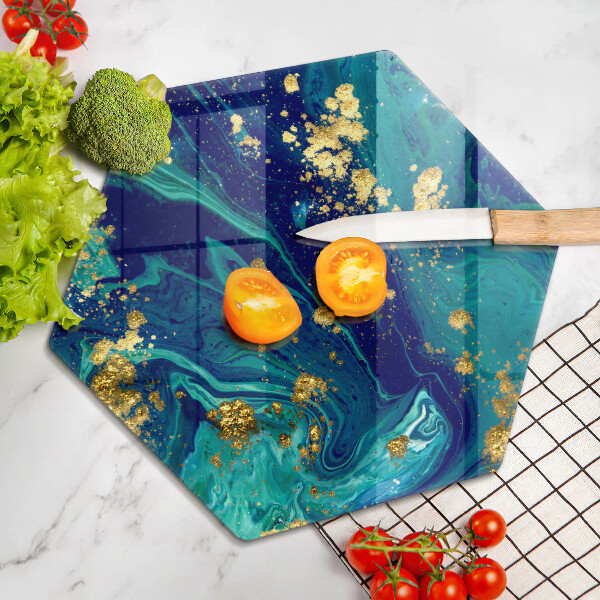 Steklena podloga za rezanje Abstrakcija z zlatom