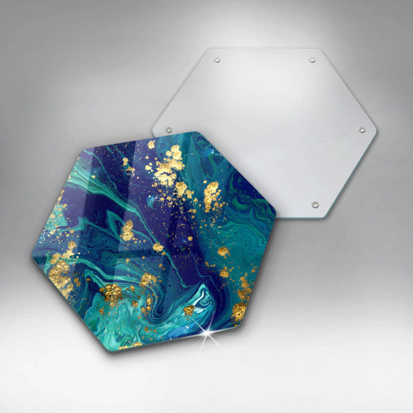 Steklena podloga za rezanje Abstrakcija z zlatom