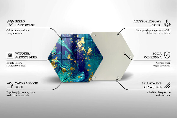 Steklena podloga za rezanje Abstrakcija z zlatom