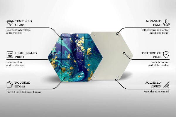 Steklena podloga za rezanje Abstrakcija z zlatom