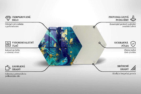 Steklena podloga za rezanje Abstrakcija z zlatom