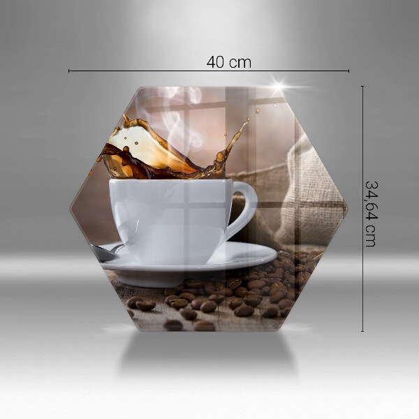 Steklena podloga za rezanje Skodelica in kavna zrna