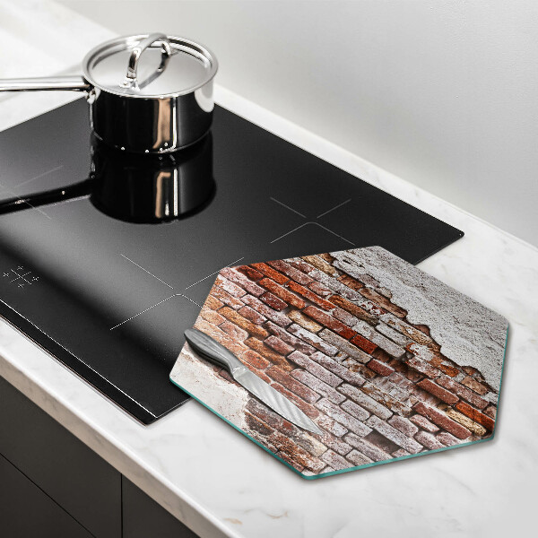 Steklena podloga za rezanje Stara opečna in betonska stena