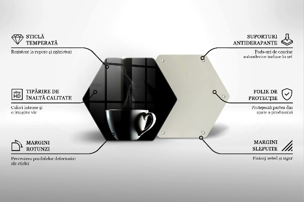 Steklena podloga za rezanje Skodelica čaja