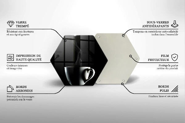 Steklena podloga za rezanje Skodelica čaja