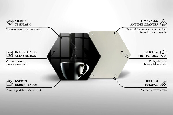 Steklena podloga za rezanje Skodelica čaja