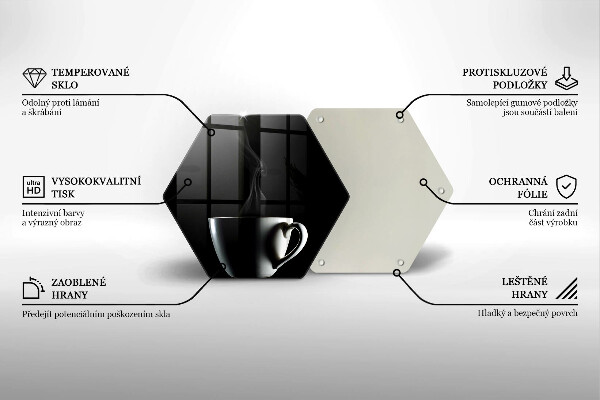 Steklena podloga za rezanje Skodelica čaja