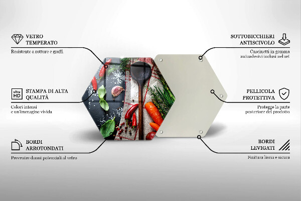 Steklena podloga za rezanje Kuhinjska hrana
