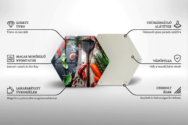 Steklena podloga za rezanje Kuhinjska hrana