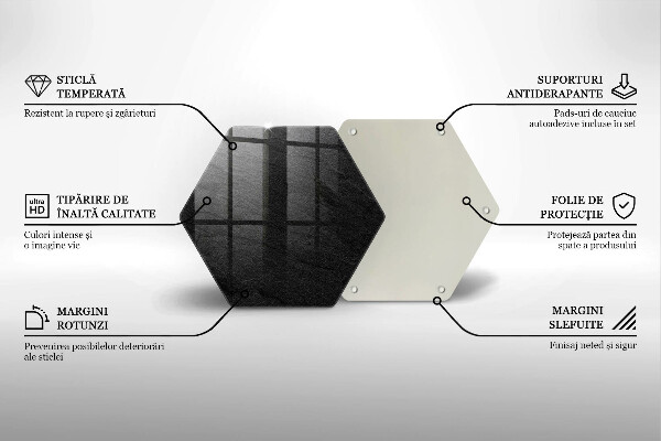 Steklena podloga za rezanje Kamnita tekstura